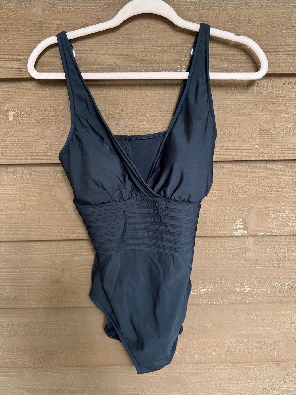 Aqua Green Black Smooth Cup One-Piece Swimsuit size Large
